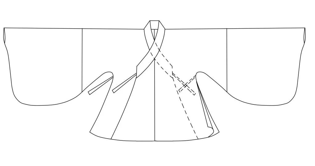 Only the perspective view, can fully display the structure of Hanfu, completely and perfectly present the form information of Hanfu.
A complete structural perspective view, is the most basic foundation for researching Hanfu forms.