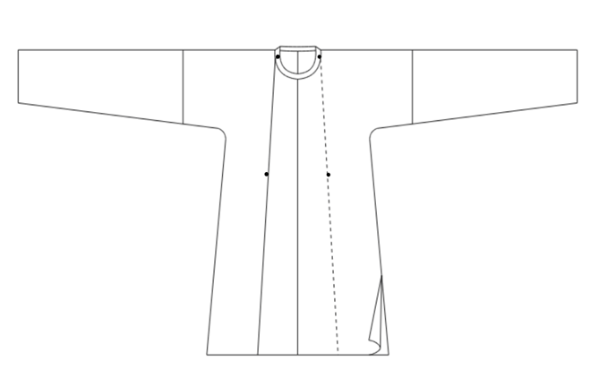 Only the perspective view, can fully display the structure of Hanfu, completely and perfectly present the form information of Hanfu.
A complete structural perspective view, is the most basic foundation for researching Hanfu forms.
