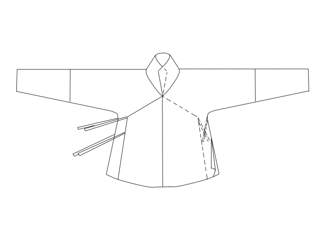 Only the perspective view, can fully display the structure of Hanfu, completely and perfectly present the form information of Hanfu.
A complete structural perspective view, is the most basic foundation for researching Hanfu forms.
