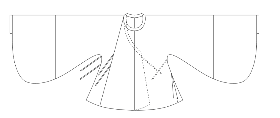 Only the perspective view, can fully display the structure of Hanfu, completely and perfectly present the form information of Hanfu.
A complete structural perspective view, is the most basic foundation for researching Hanfu forms.